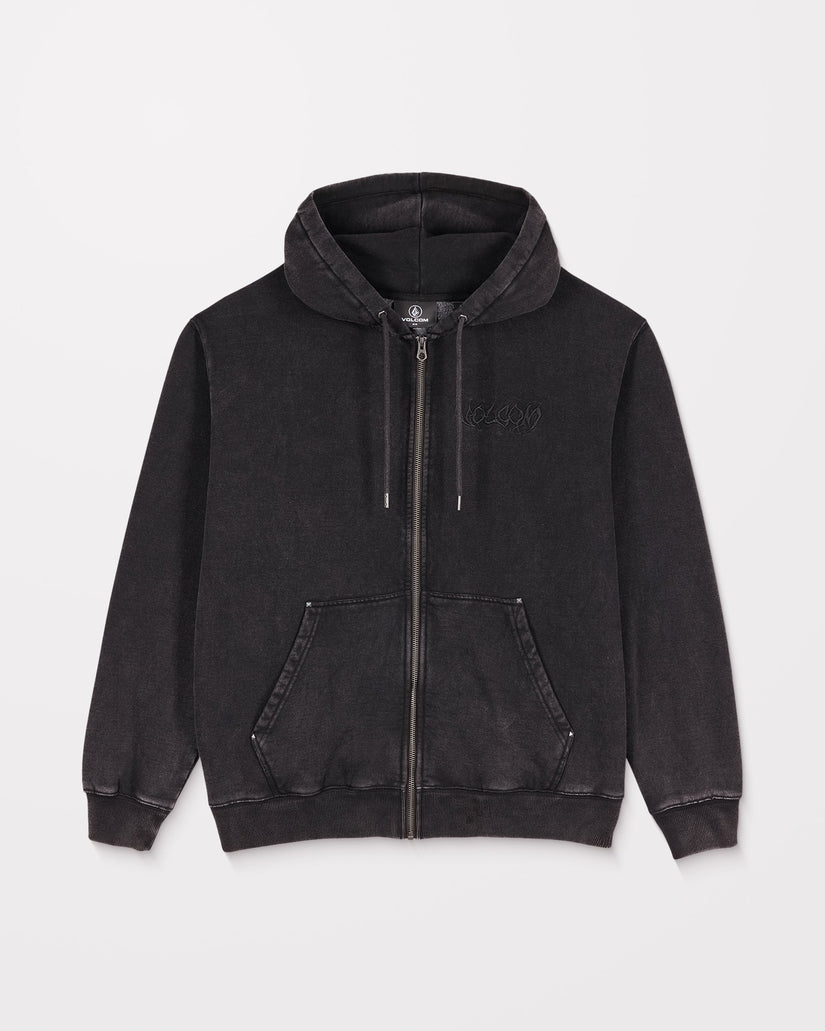 Studder Zip Hoodie - Black