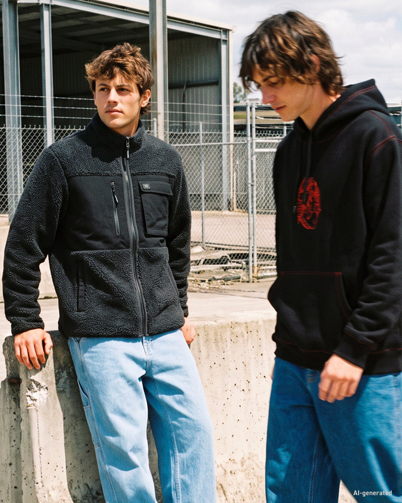 Storm Stone Zip Sherpa Jacket - Asphalt Black