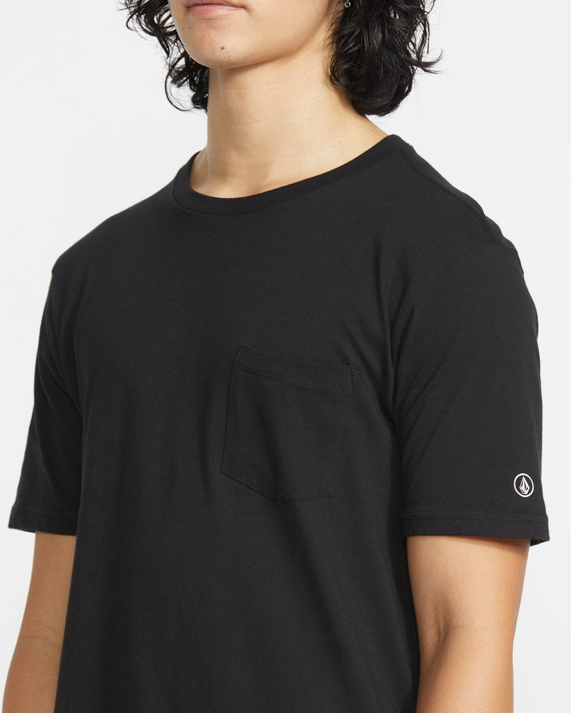 Solid Pocket T-shirt - BLACK