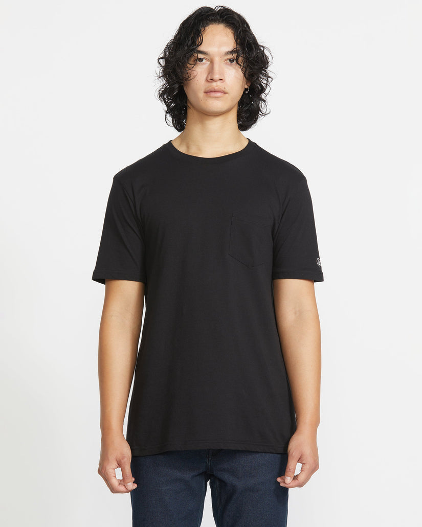 Solid Pocket T-shirt - BLACK