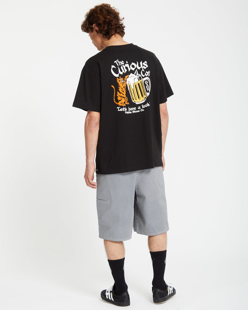 Curious Cat T-shirt - BLACK