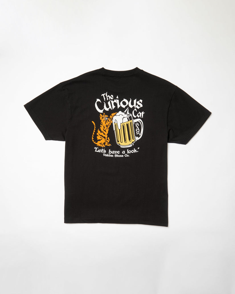 Curious Cat T-shirt - BLACK