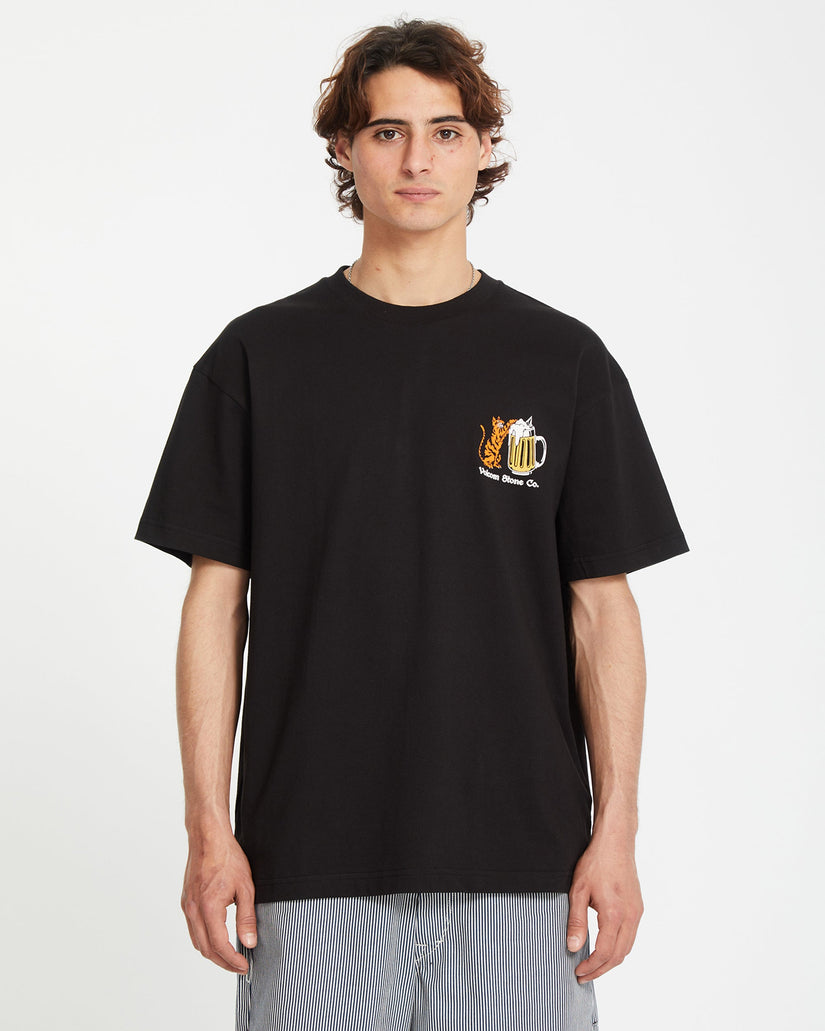 Curious Cat T-shirt - BLACK
