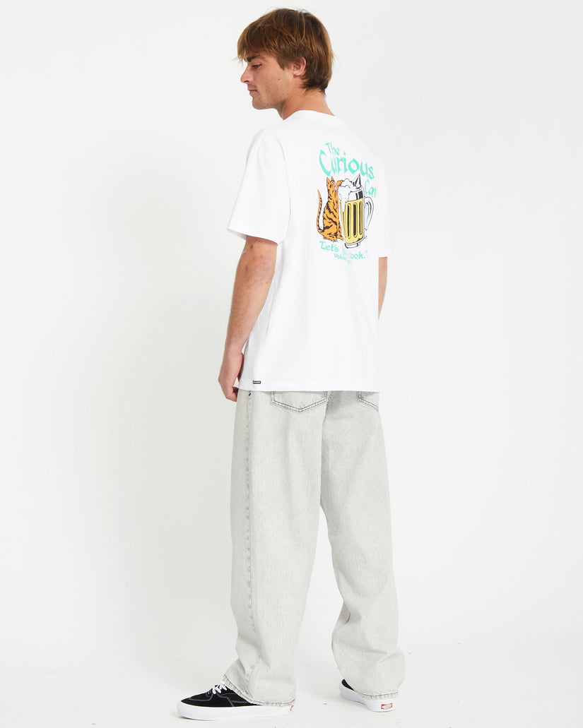 Curious Cat T-shirt - WHITE