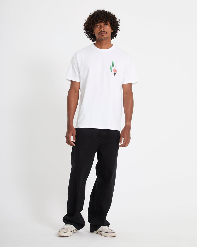T-shirt Homme Volcom - Manches Courtes - Col Rond - Blanc - Taille S - Neuf Avec étiquettes