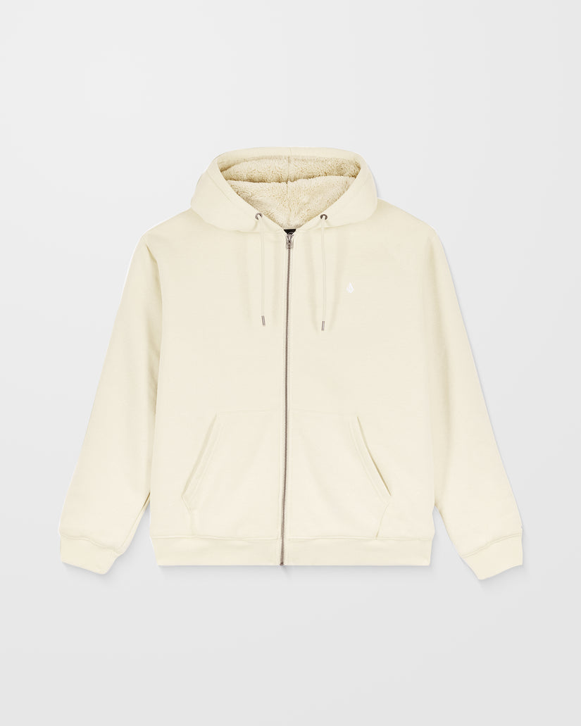 Single Stone Lined Zip Hoodie - Light Beige