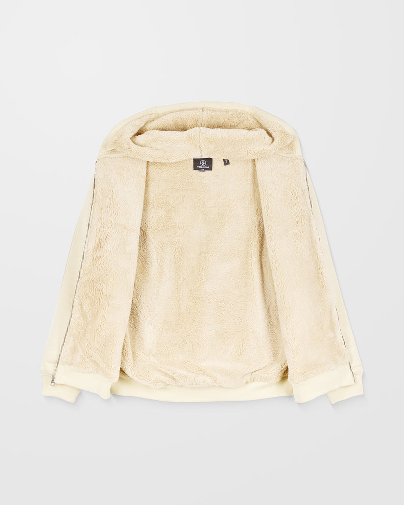 Single Stone Lined Zip Hoodie - Light Beige