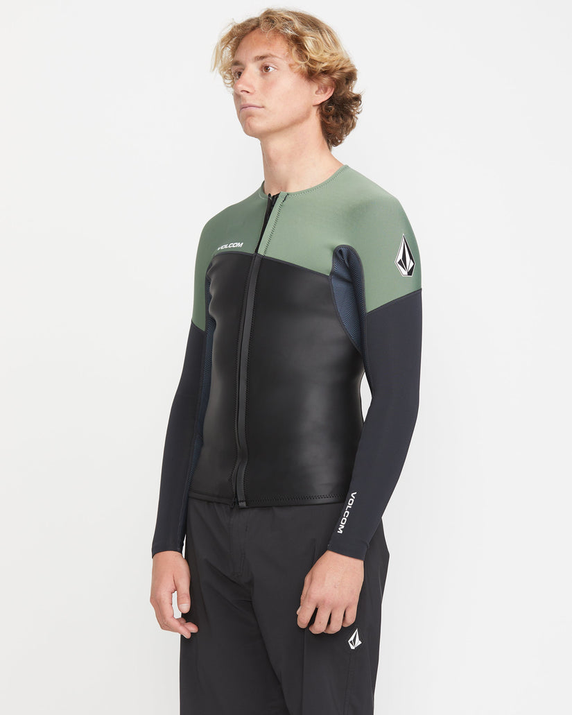 1.5Mm Front Zip Neoprene Jacket - LIGHT OLIVE