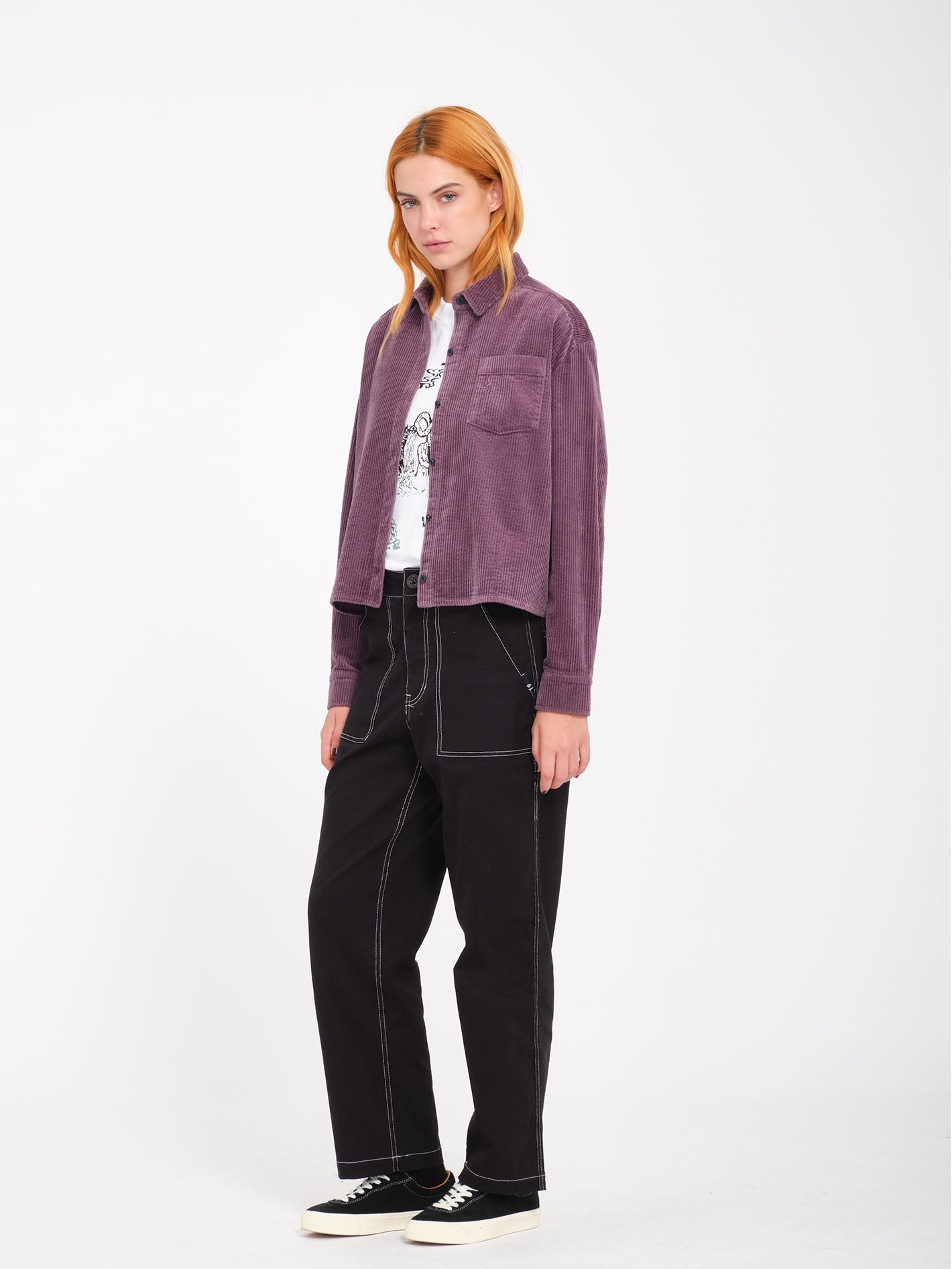 Weellow Corduroy Shirt - Vintage Violet - Women - Volcom UK