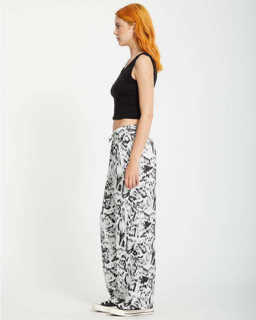 Alix Elasticated Waist Trousers - BLACK WHITE