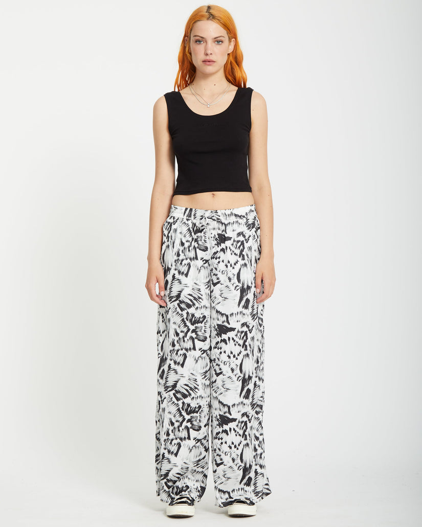 Alix Elasticated Waist Trousers - BLACK WHITE