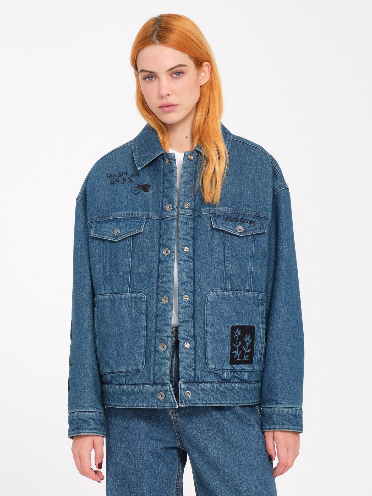 Keutchi Denim Jacket - Vintage Marbled Indigo - Women - Volcom UK