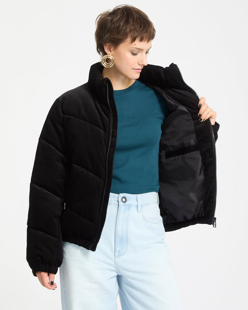 Cord'N Stone Puff Jacket - Black