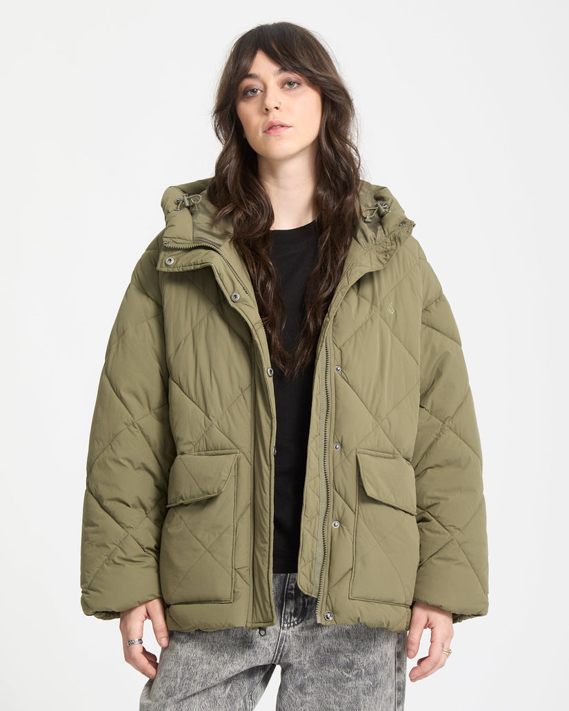 Out Of Boxy Puff Jacket - Wintermoss