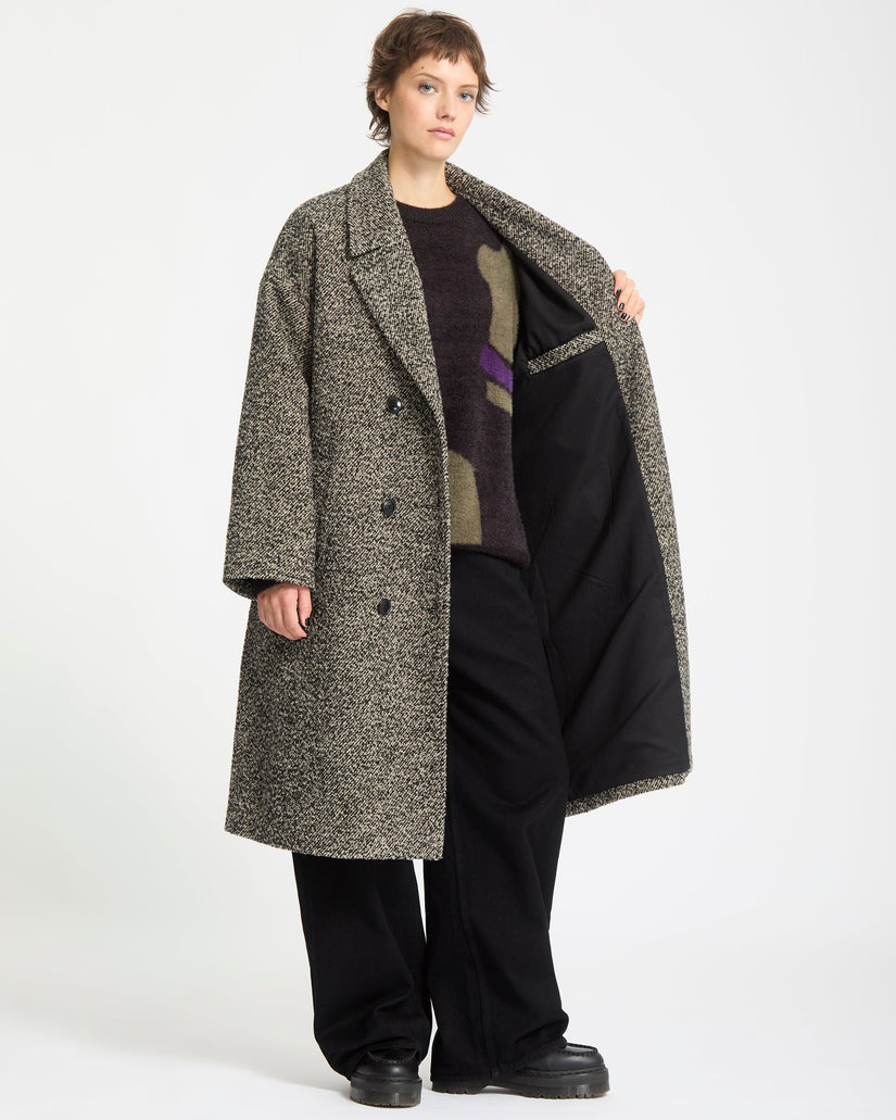 Eastcoat Coat - Black White