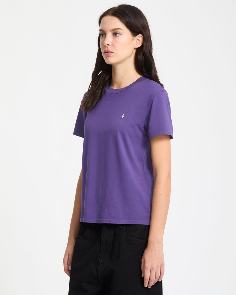 Solid Stone Emb T-Shirt - Acai