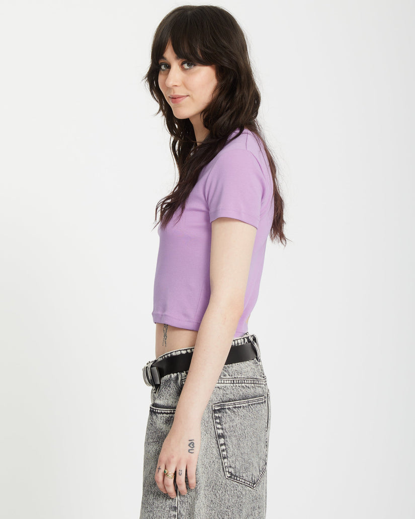 Volcomstone Tight Crop T-shirt - IRIS PURPLE