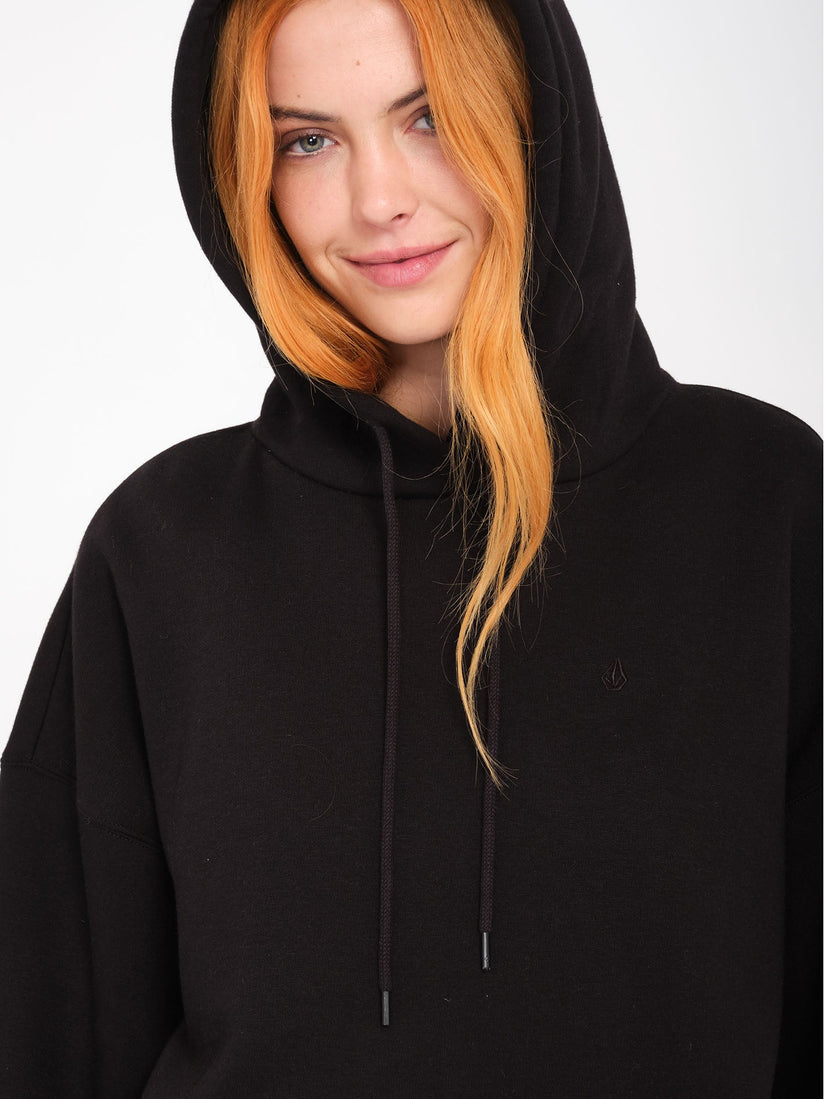 Stone Heart Up Hoodie - Black