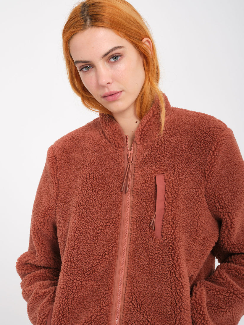 Wuzer Fuzzar Sherpa Sweatshirt - Chestnut Brown
