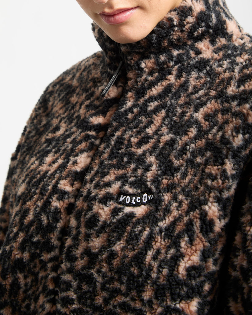 Wylding Out Zip Sherpa - Animal Print