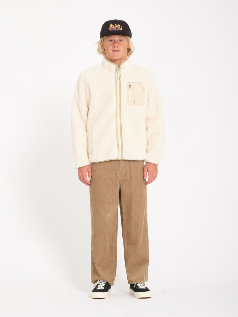 Muzzer Fuzzar Zip Sherpa Sweatshirt - DIRTY WHITE - (KIDS)