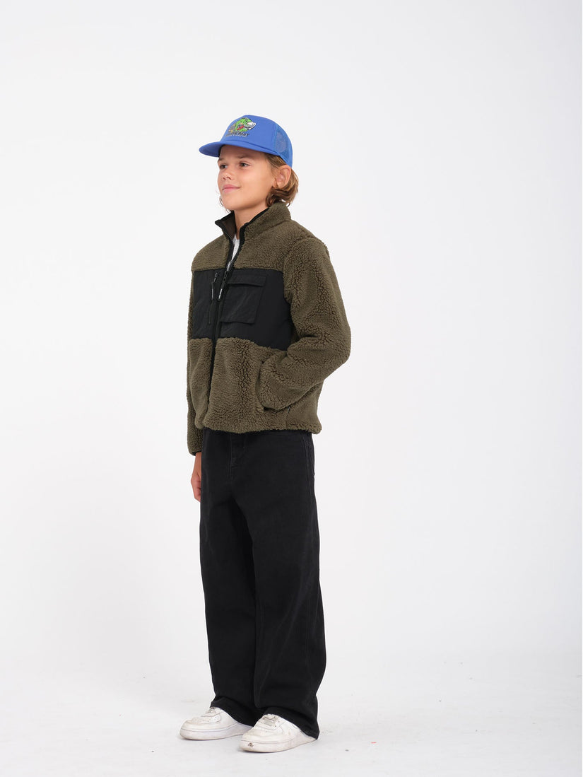 Storm Stone Zip Sherpa Sweatshirt - Wintermoss - (KIDS)