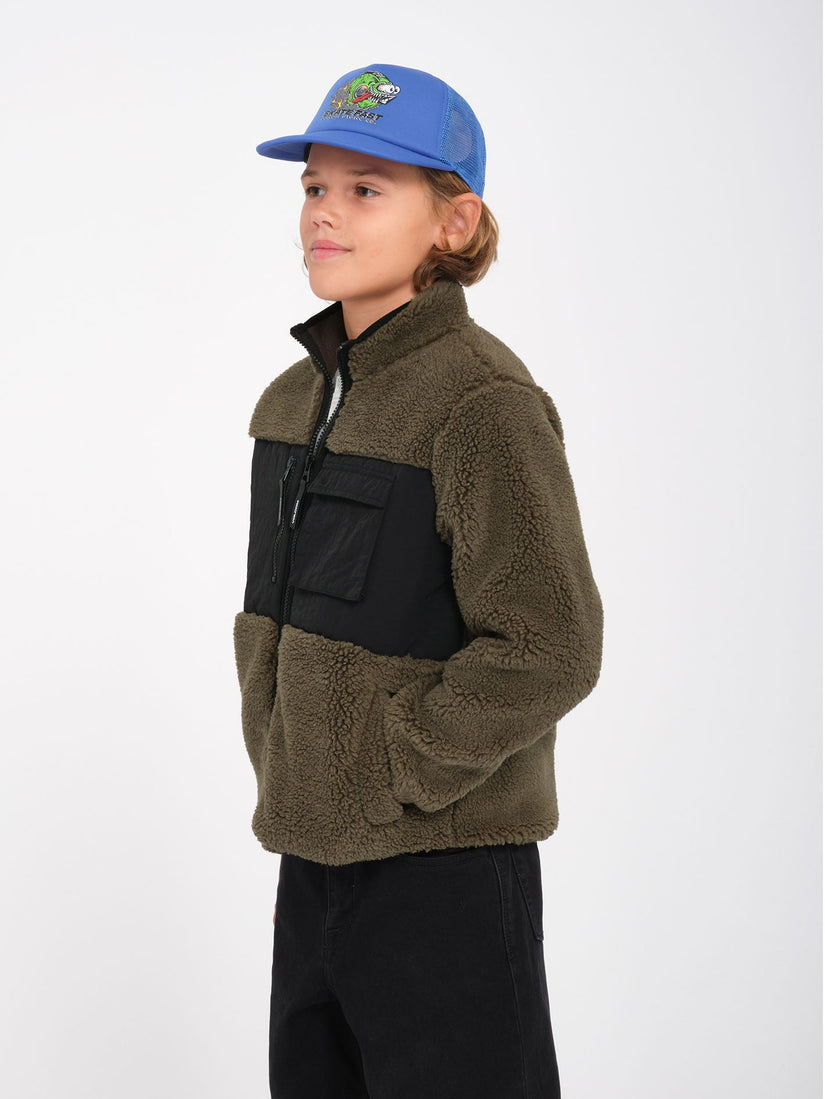 Storm Stone Zip Sherpa Sweatshirt - Wintermoss - (KIDS)