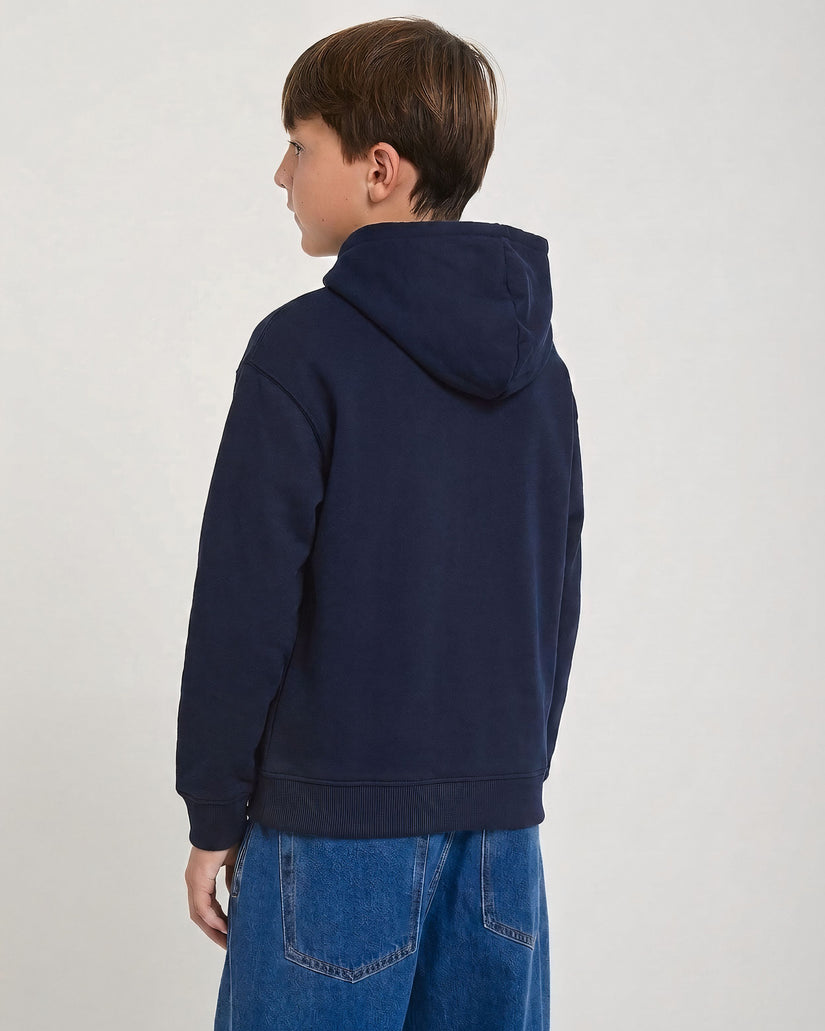 Single Stone Lined Zip Hoodie - Marine - (KIDS)