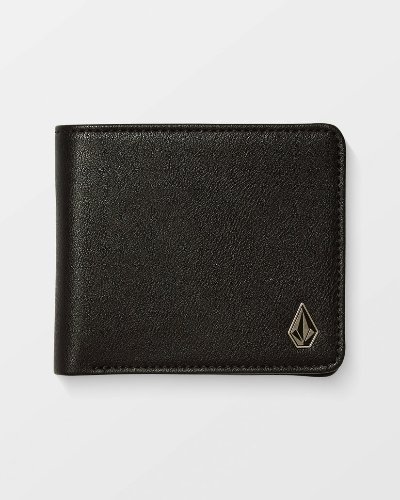 Slim Stone Small Wallet - Black