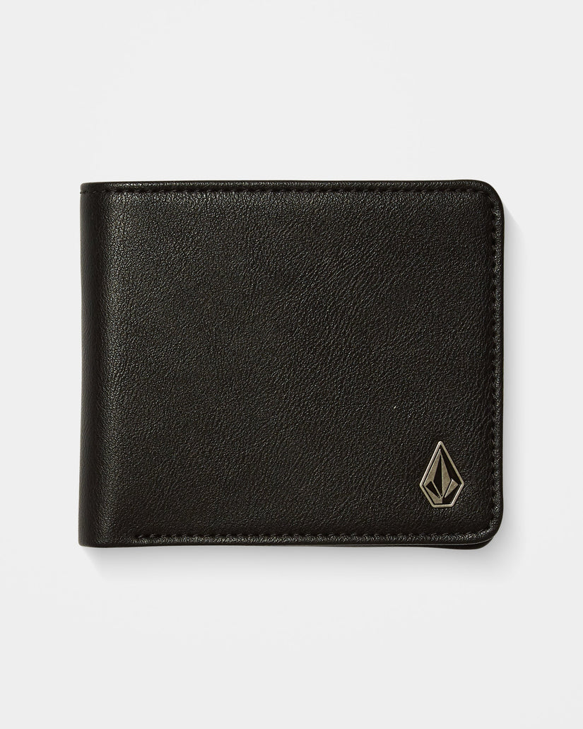 Slim Stone Large Wallet - Black