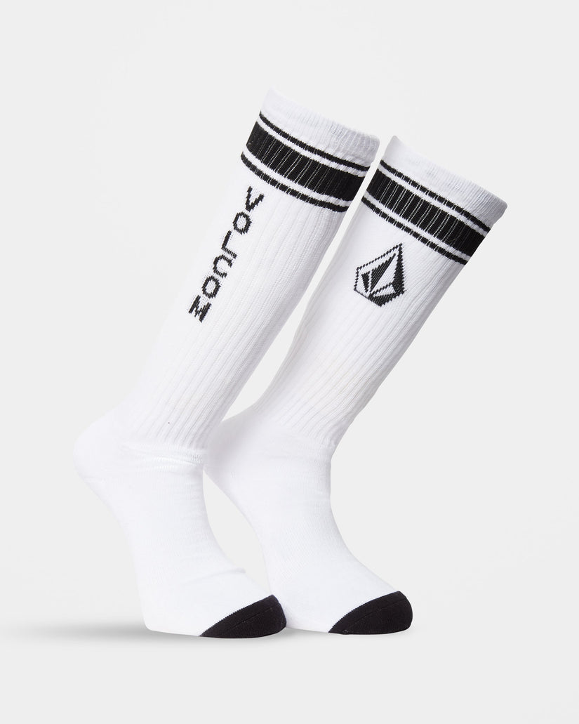 High Stripe Socks - White