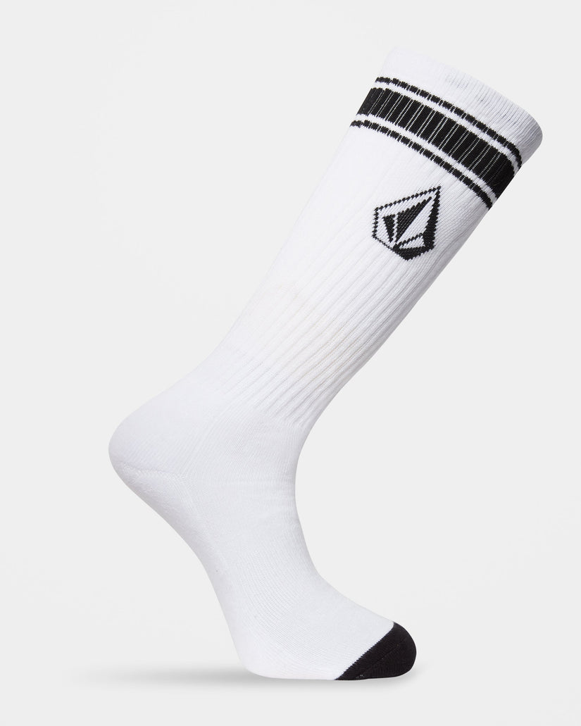 High Stripe Socks - White
