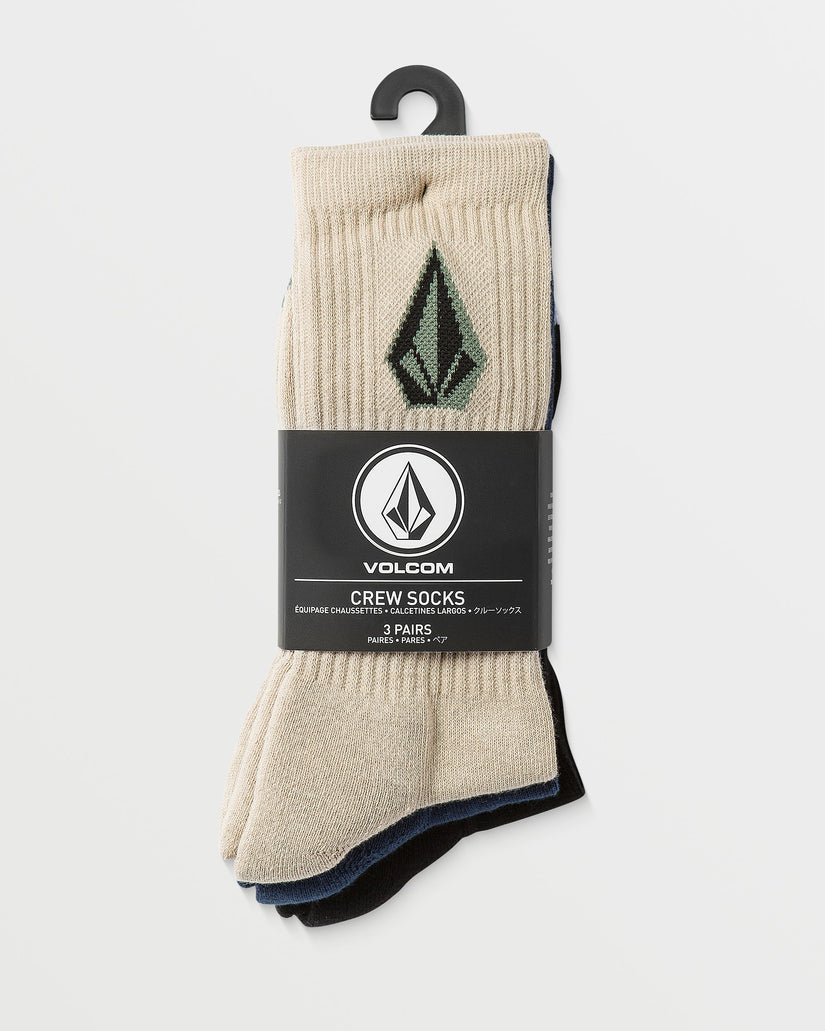 Full Stone Mix Socks (3 Pack) - PALE KHAKI
