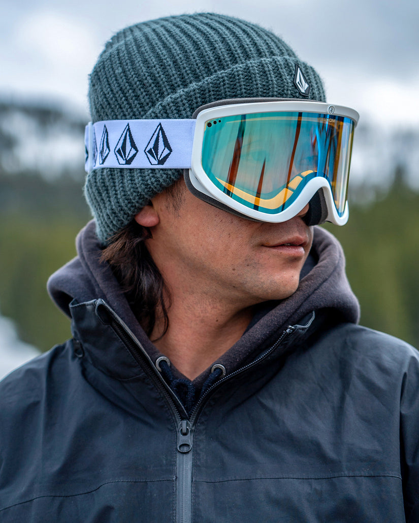 Footprints Matte White Stone Goggle - Ice Chrome