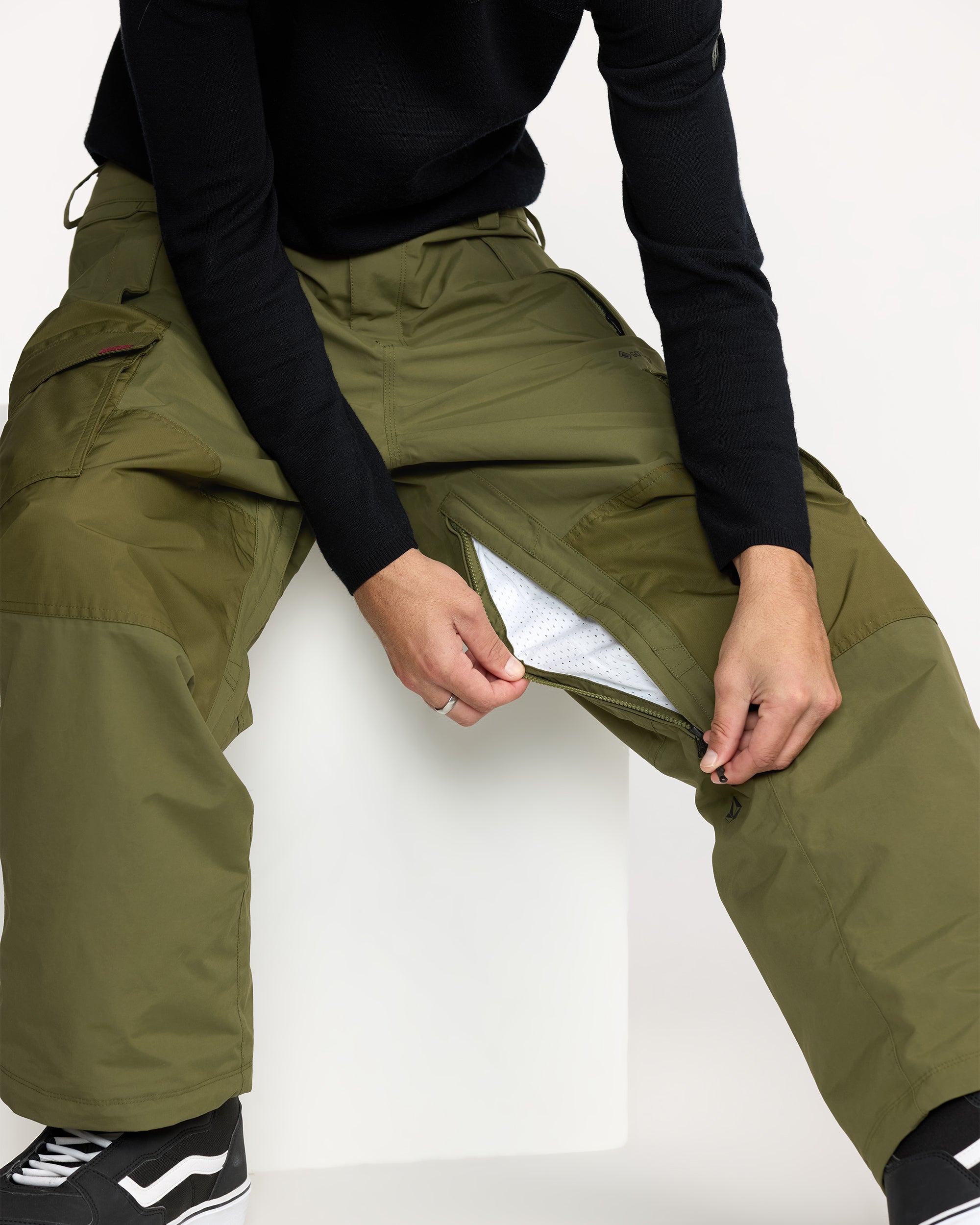 Longo Gore-Tex Trousers - Dark Olive - Men - Volcom UK – Volcom