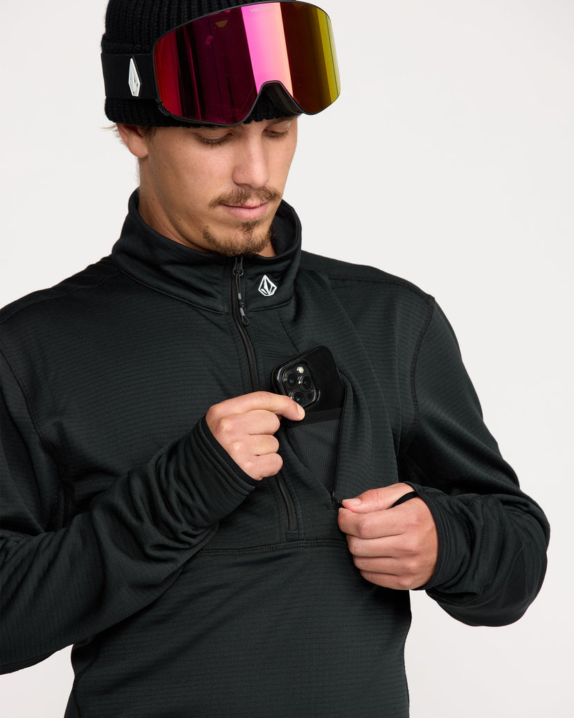 Gridlock Mock Neck Sweatshirt - Black