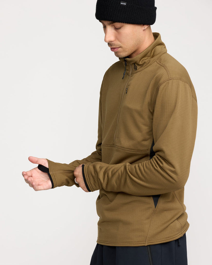 Gridlock Mock Neck Sweatshirt - Bronze
