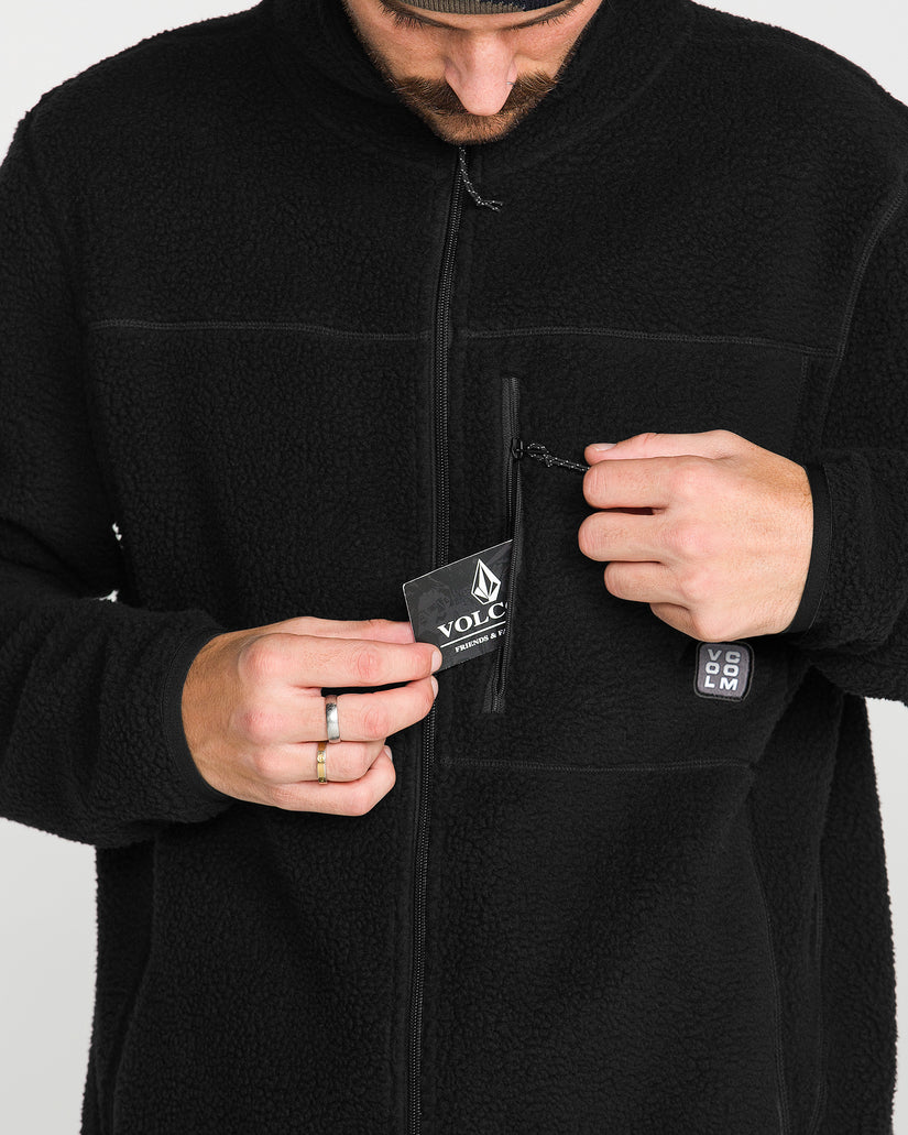 Nelson Sherpa Full Zip Jacket - Black