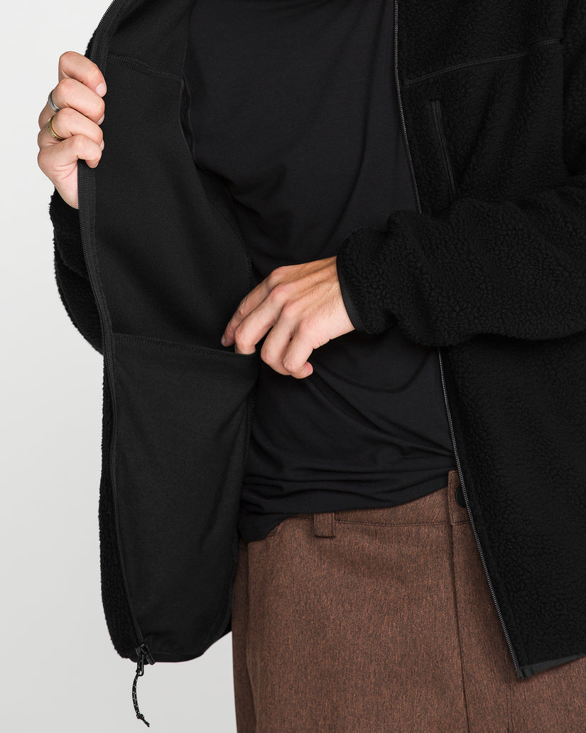 Nelson Sherpa Full Zip Jacket - Black