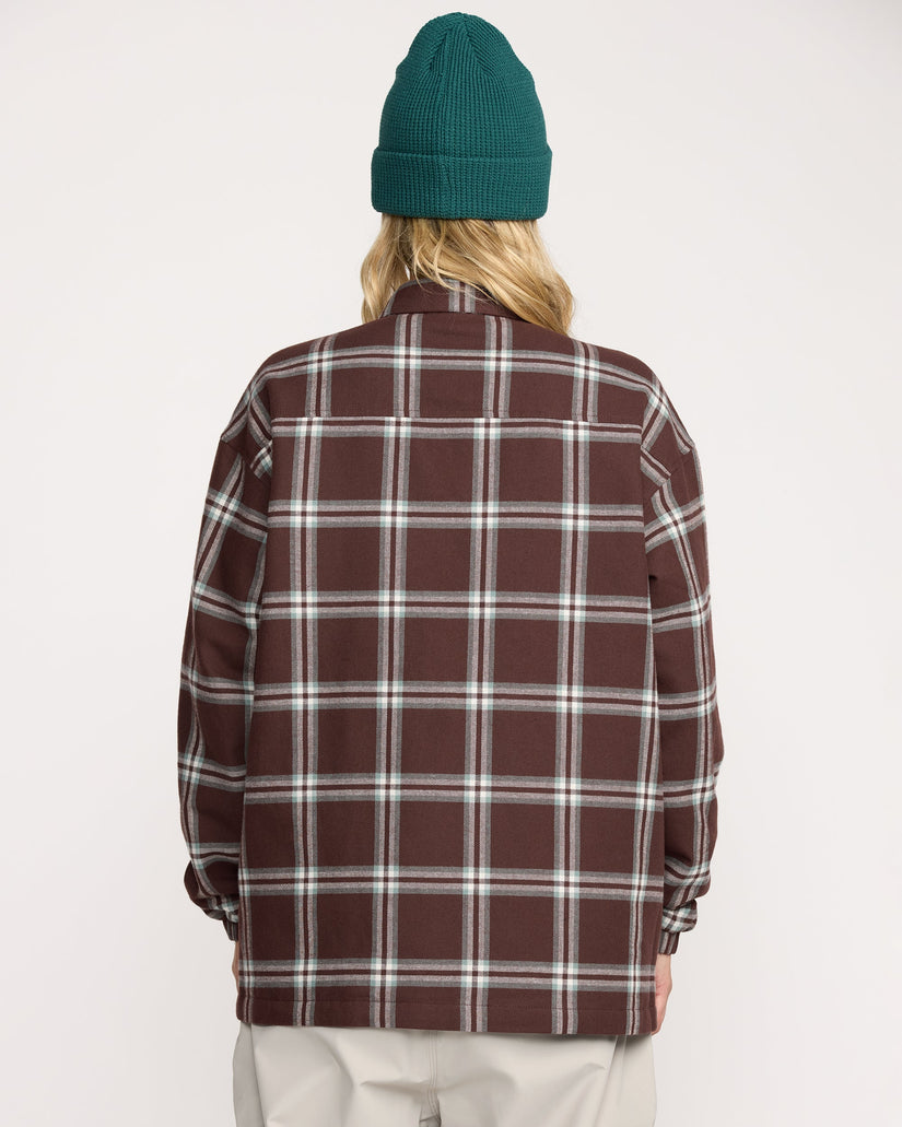 Insulated Riding Flannel Jacket - Oxblood