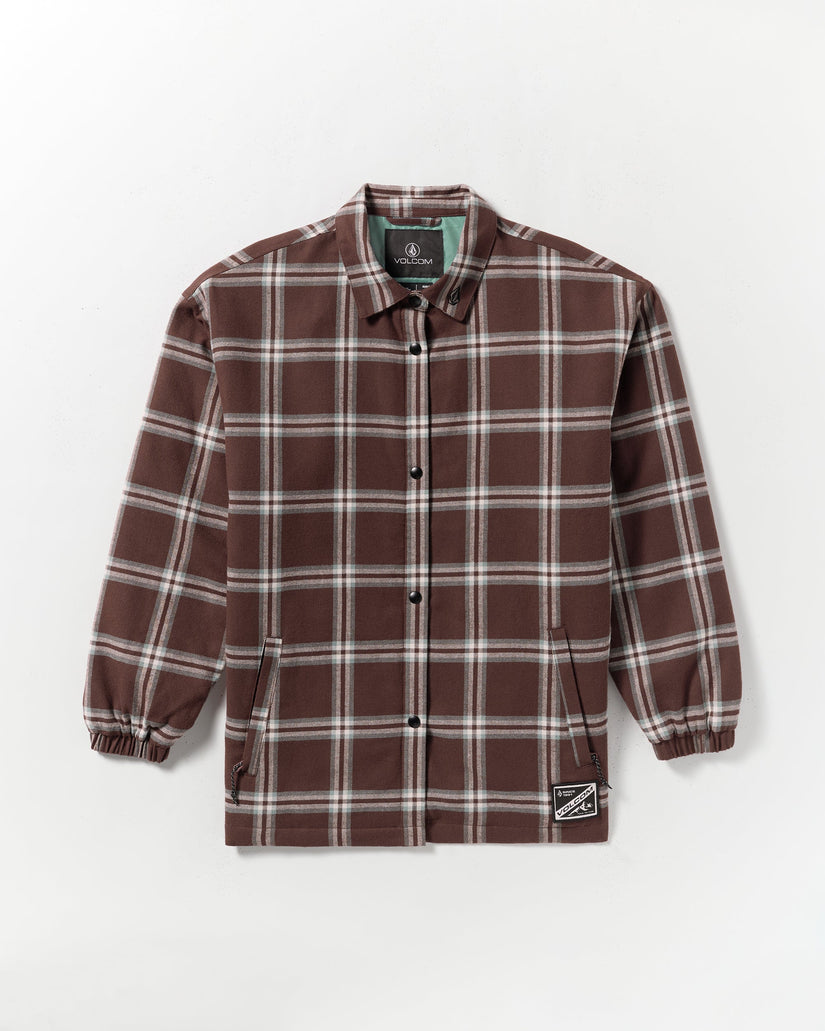 Insulated Riding Flannel Jacket - Oxblood
