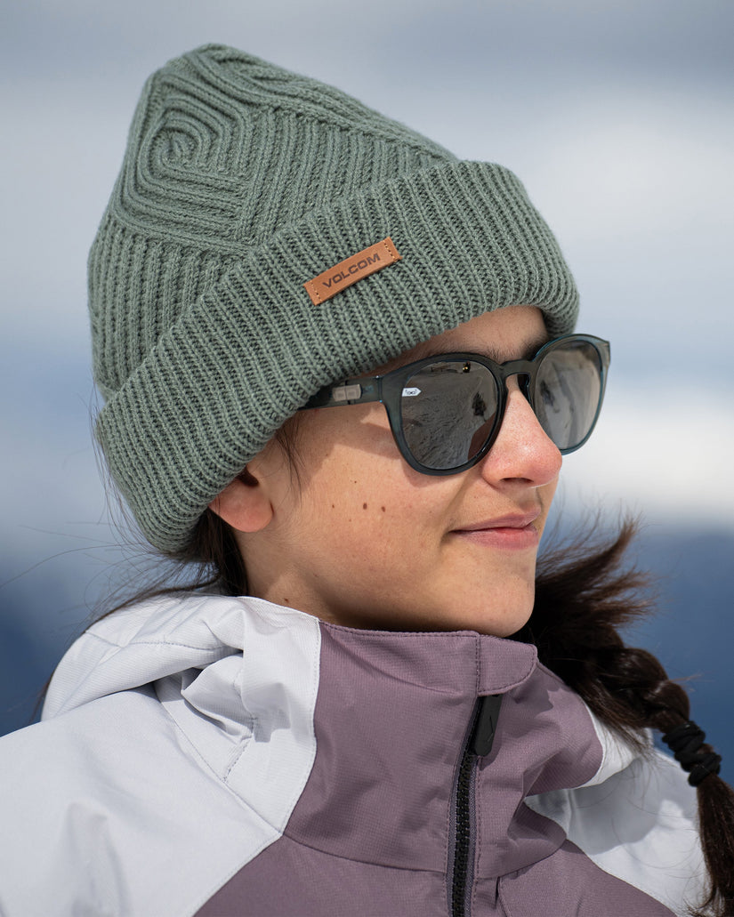 Stone Knit Beanie Lichen Green1