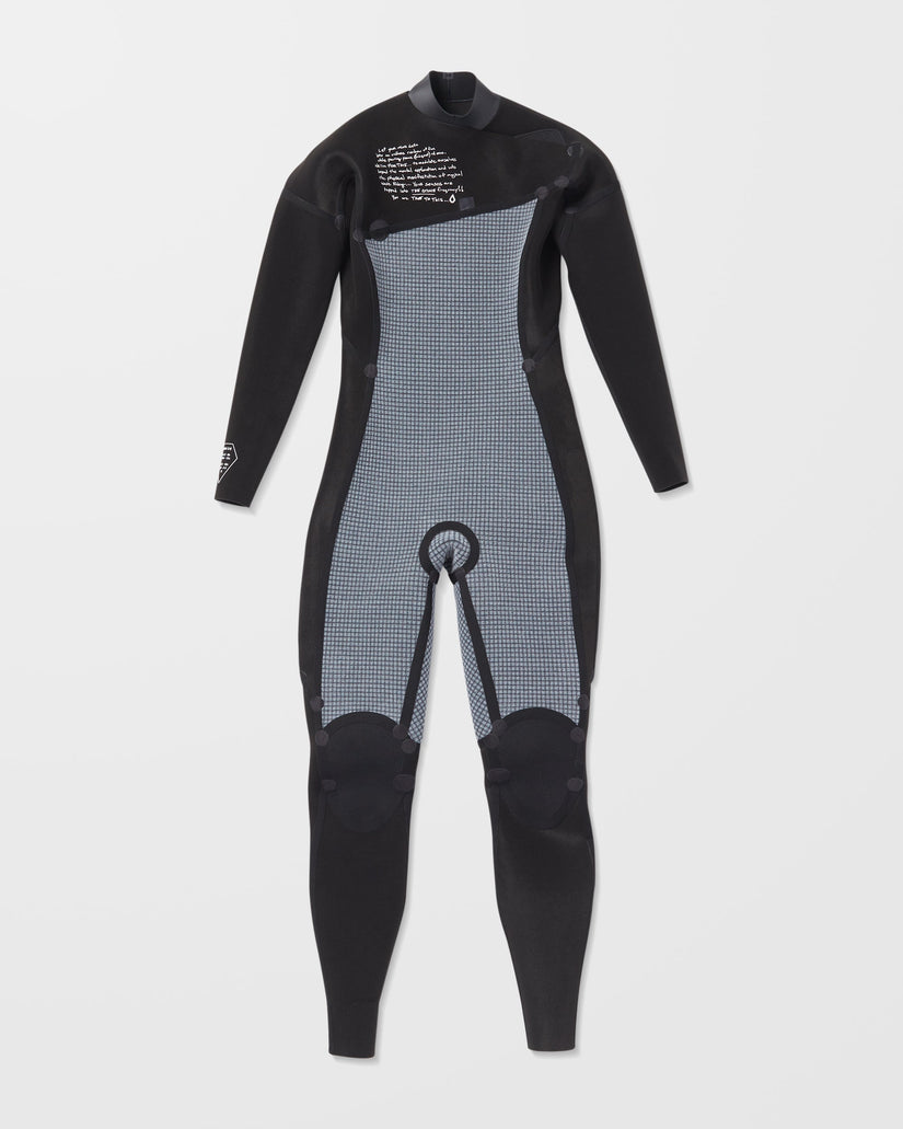 4/3Mm Chest Zip Wetsuit - Black