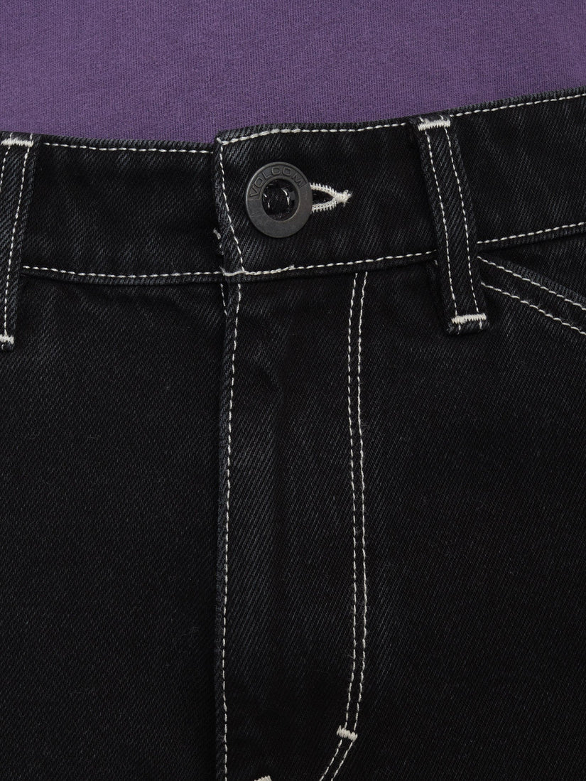 LABORED DENIM UTILITY SHORT (A2012301_BLK) [1]