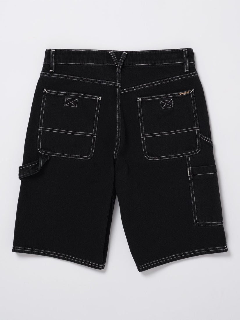 LABORED DENIM UTILITY SHORT (A2012301_BLK) [4]