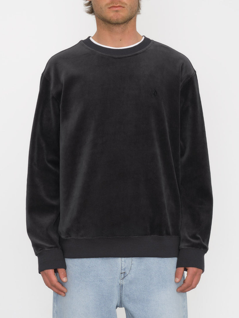 SINGLE STONE VELVET CREW (A4612410_BLK) [F]
