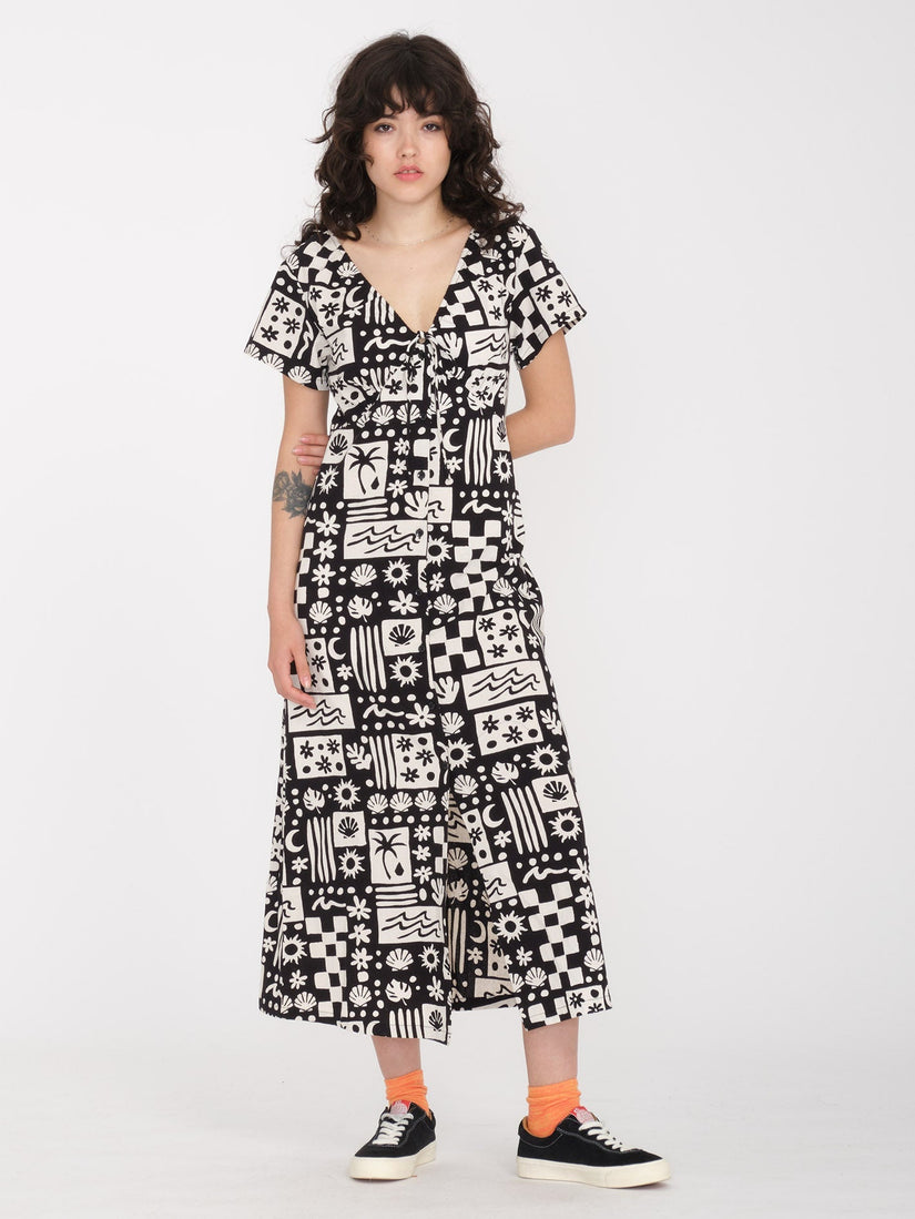 SUNNY WILD LONG DRESS (B1312420_BLK) [F]